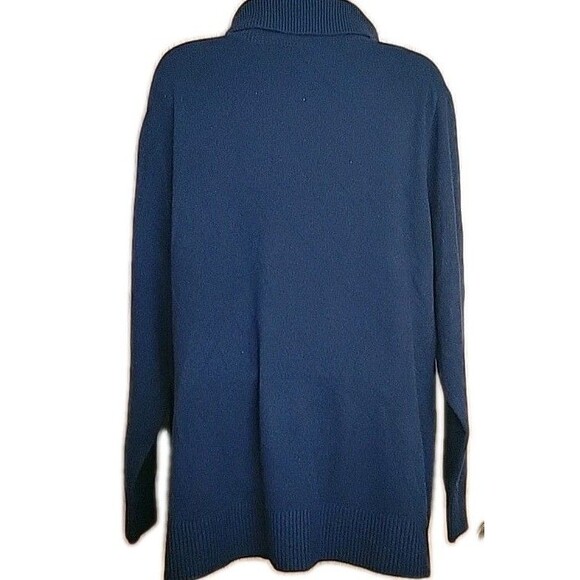 LANDS END Plus Size 3X Cashmere Turtleneck Sweater Navy Blue NWT Solid - Picture 4 of 8